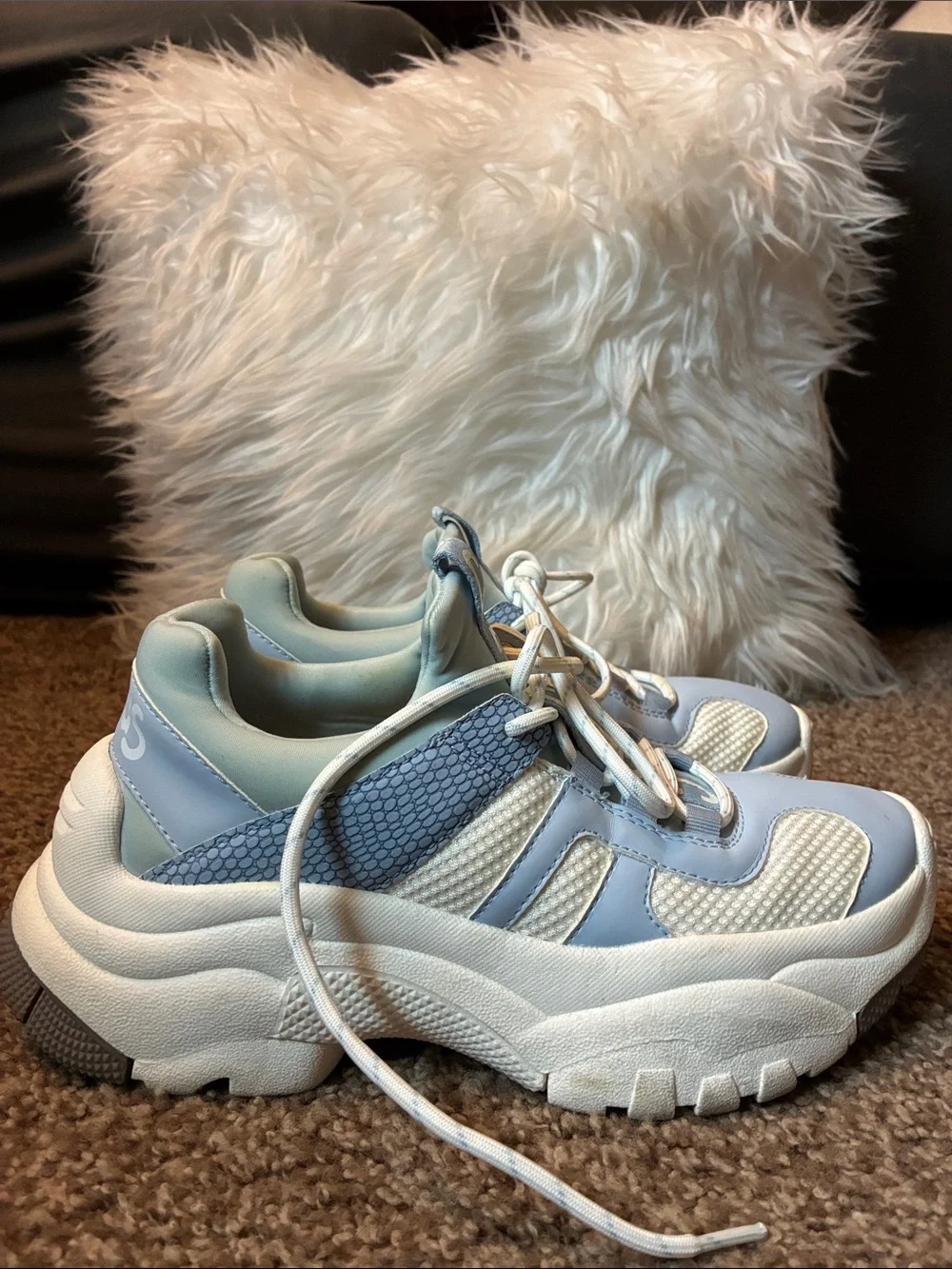 Circus by Sam Edelman Light Blue & White Chunky Sneakers